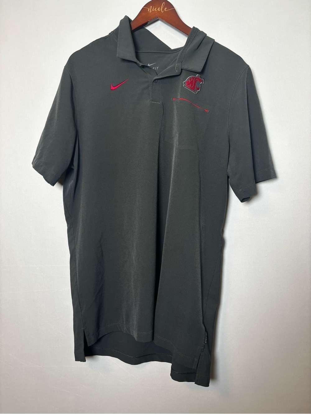 Washington State Cougars Nike Dri-Fit Shirt Gray WSU Sz Large
